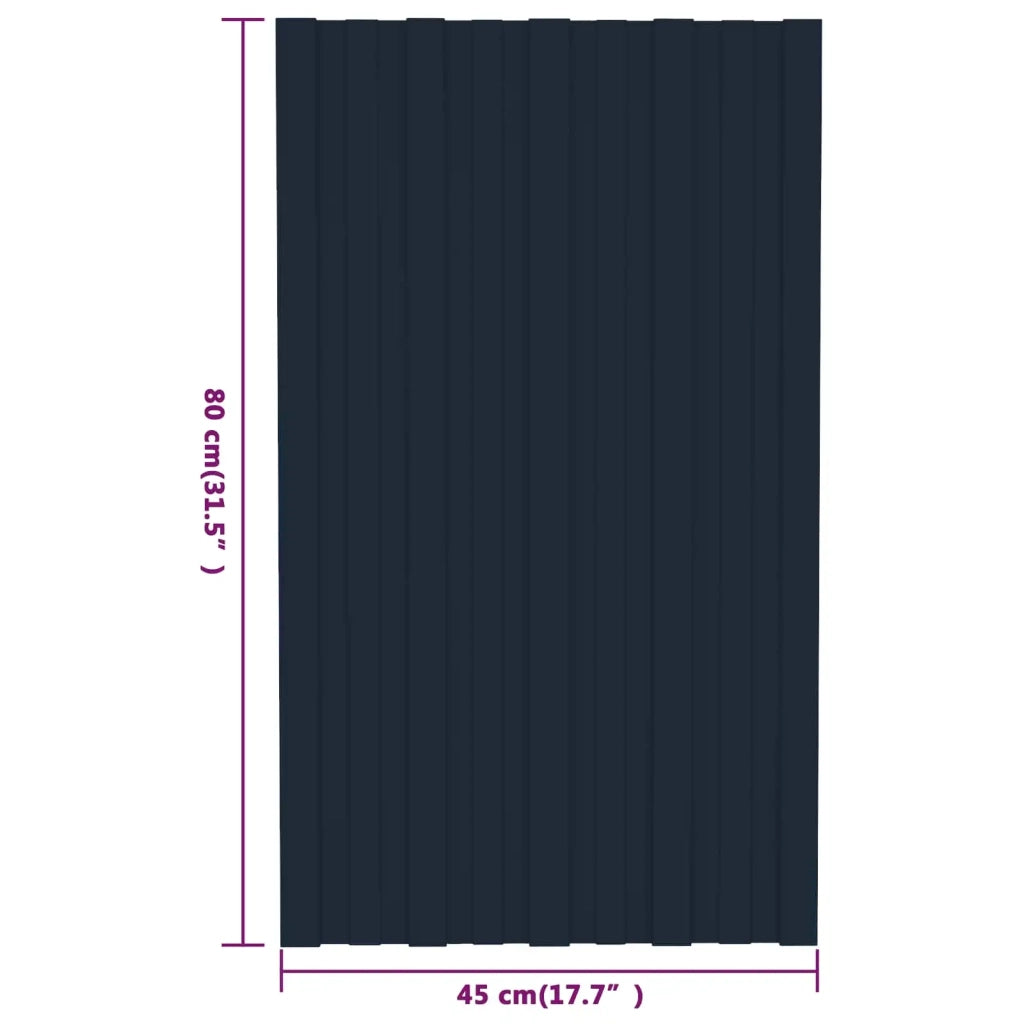 Pannello per tetto 12 pz Antracite 80 x 45 cm Acciaio zincato CFW6157976