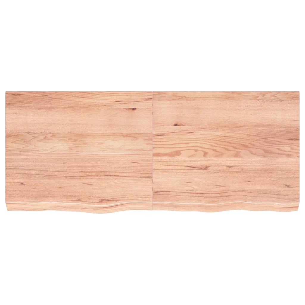 Ripiano Muro | Scaffale a Parete | Mensole Parete Marrone 120x50x(2-6) cm Massello Rovere Trattato