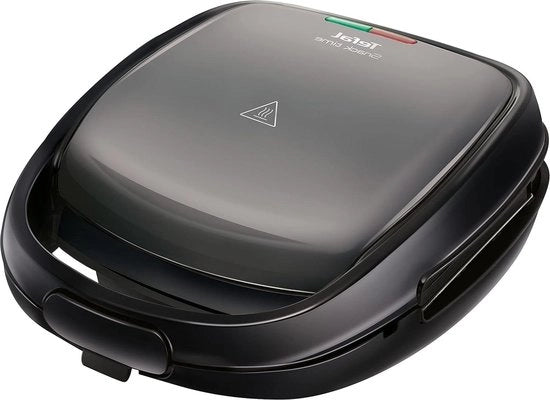 Wafeliera e Toaster Sandwich 2 in 1 - Antiaanbaklaag - Resistente alla Lavastoviglie - 700 W Wafeliera in Nero con Piastre Sostituibili