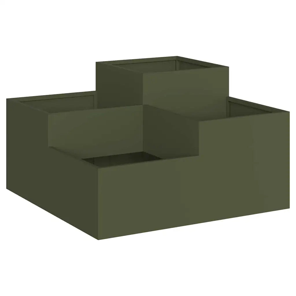 Vaso da giardino Oliver verde 80 x 80 x 48 cm Acciaio 865844