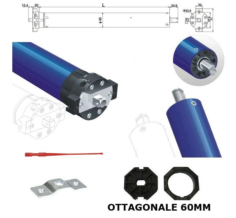 MOTORE PER TAPPARELLE ELETTRICA 20NM 55KG COMPATIBILE CON FAAC CAME APRIMATIC