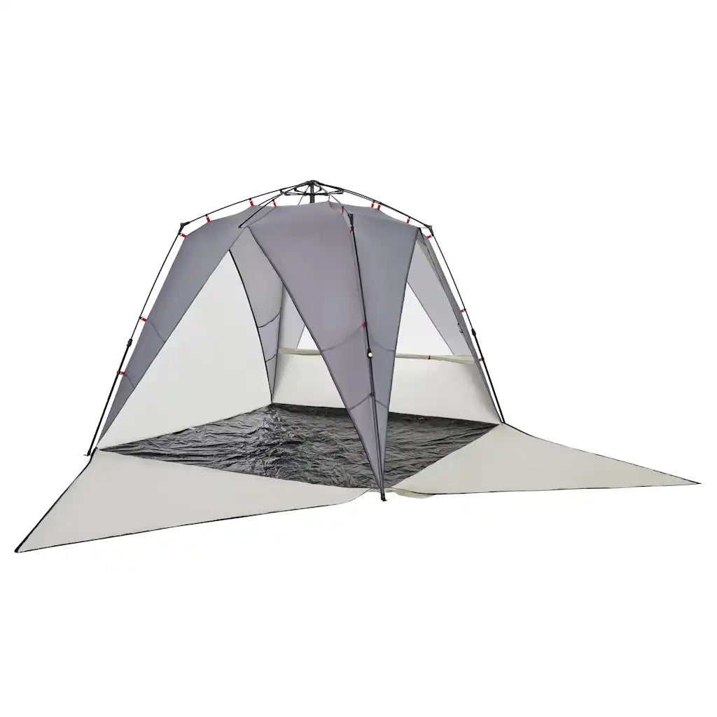 Tenda da Spiaggia 4 Persone-Tenda da campeggio Grigio Rilascio Rapido Impermeabile
