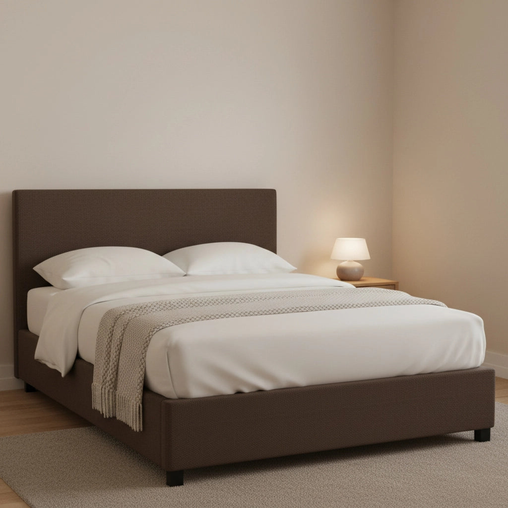 Redditch, Letto Piazza e Mezza Sfoderabile Made in Italy, Marrone