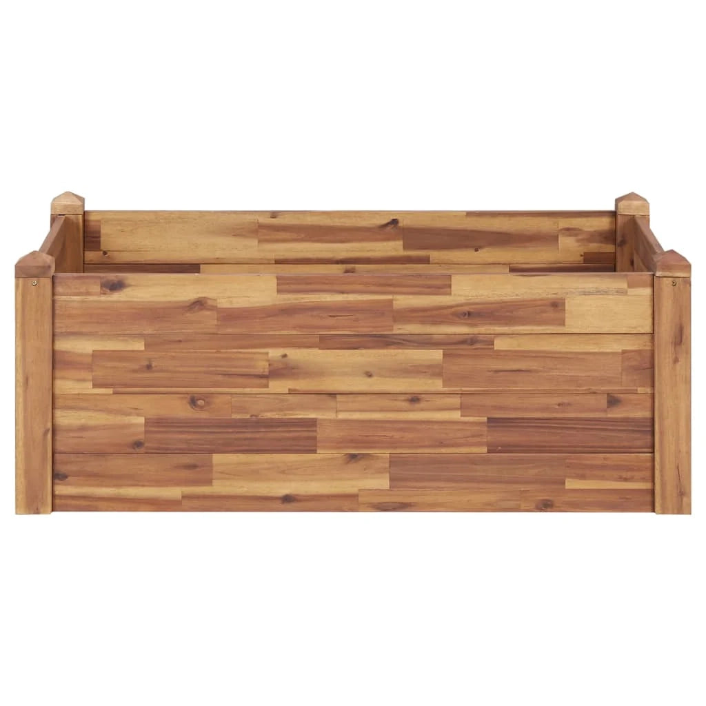 Fioriera rialzata per piante e fiori giardino 110 x 60 x 44 cm legno massello di acacia 02_0000984