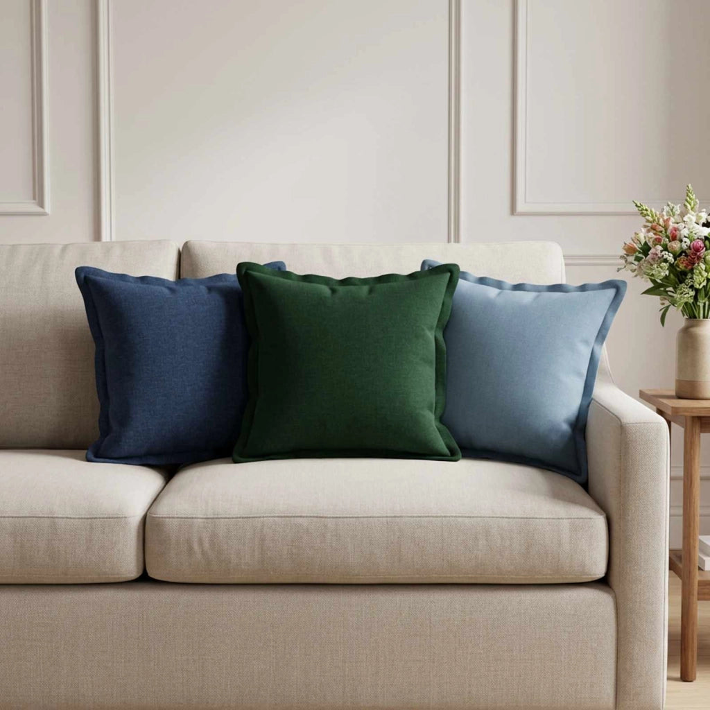 Federa 2 pcs HOUTEN Blu jeans 35 x 35 cm Lino 916373