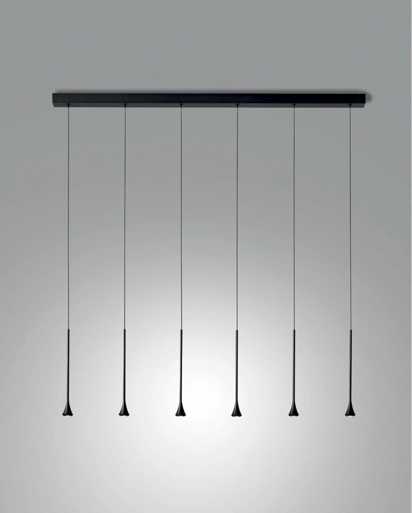 Lampada a Sospensione Susa LED 30W 2790lm 3000K Dimmerabile a taglio di fase, Struttura in Metallo Nero, IP20 - Susa