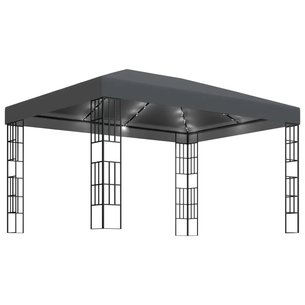 Gazebo con Stringa di Luci LED 3x4 m Antracite 3070323