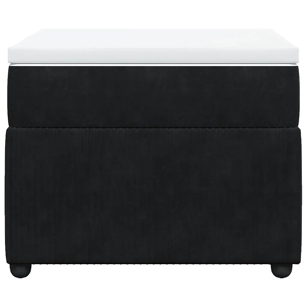Giroletto a Molle con Materasso Nero 90x190 cm in Velluto 3285610