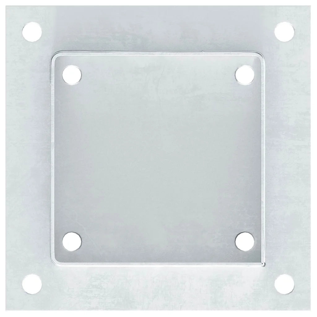 vidaXL Basi per Pali Quadrate 12 pz Argento 101x101 mm Acciaio Zincato
