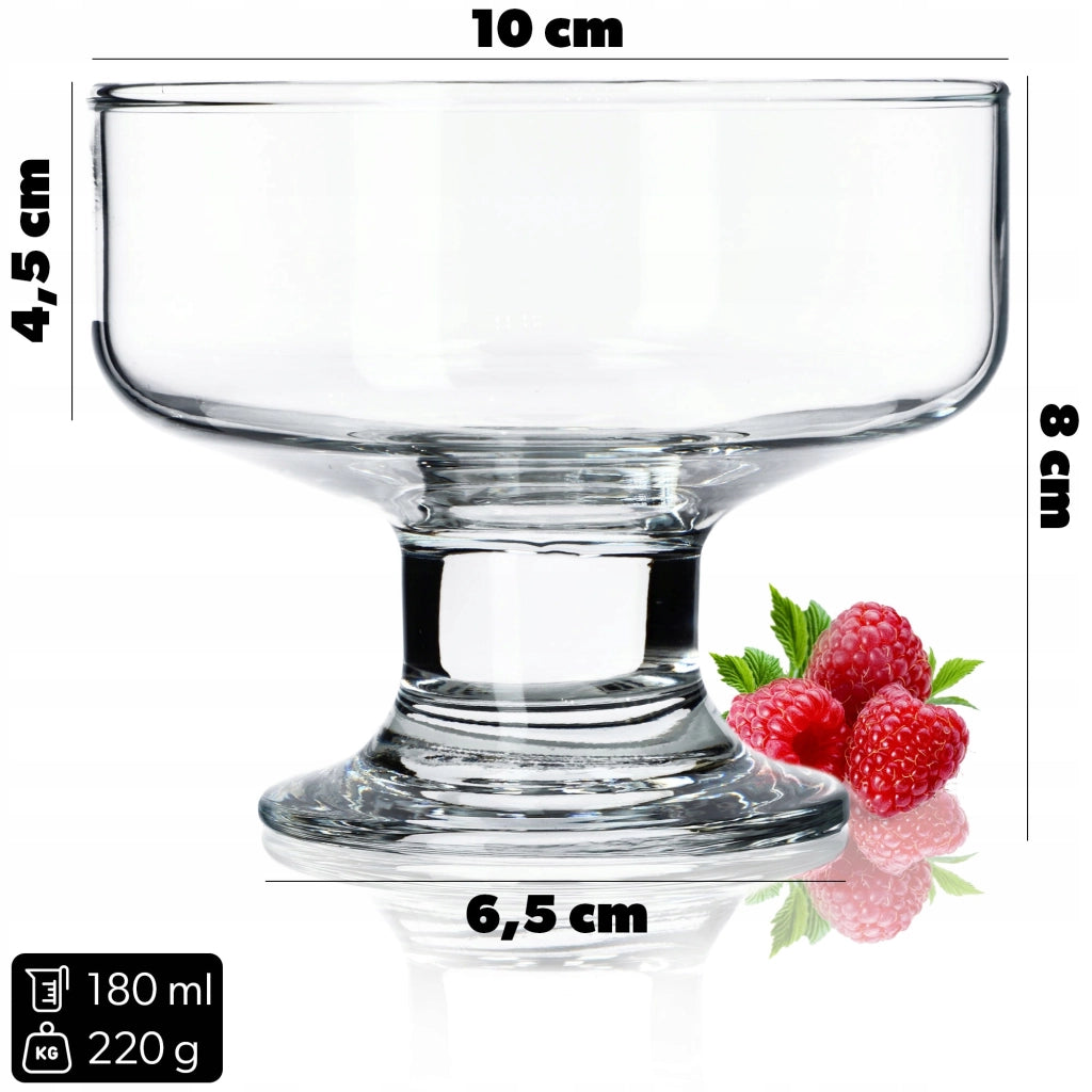 Set di 6 coppette in vetro da 180 ml per gelato e dessert KADAX.
