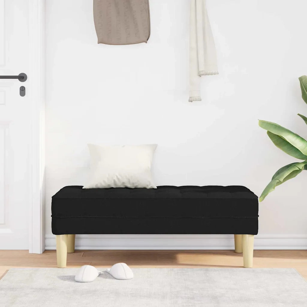 panchina con cuscino Nero 113 x 57 x 39 cm Tessuto CFW5722673