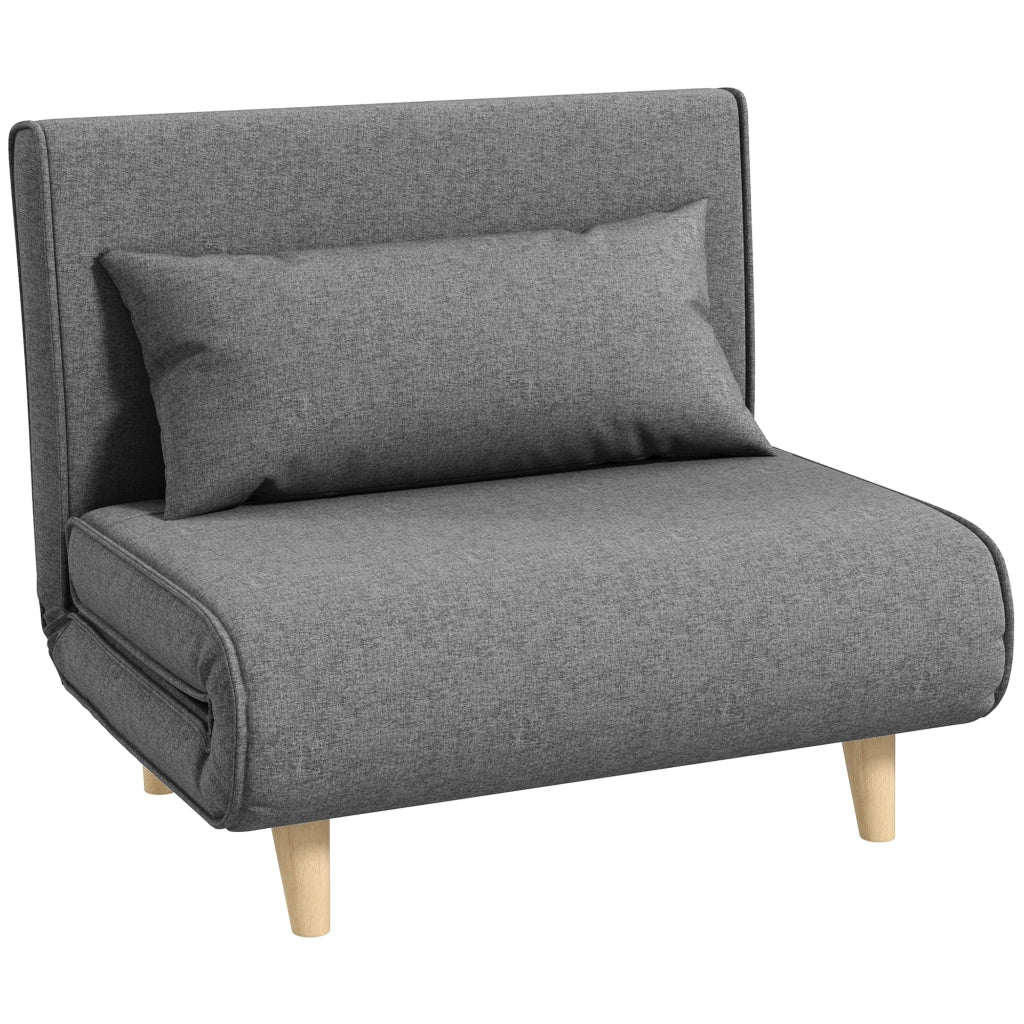 DIVANO LETTO 2 in 1 con schienale regolabile 94x78x80 cm Grigio
