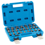 Set di 27 estrattori per viti e bulloni 29 x 20 cm facili da riporre ideali per lavori automobilistici e di ristrutturazione acciaio al cromo-molibdeno blu 20_0012280