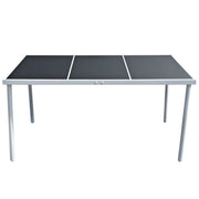 Tavolo da Giardino | Tavolino da esterno 150x90x74 cm Nero in Acciaio