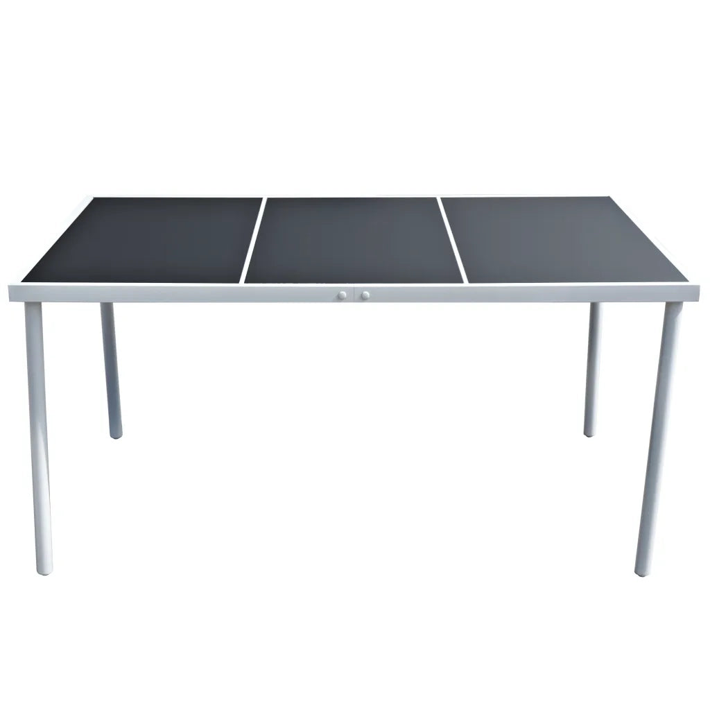 Tavolo da Giardino | Tavolino da esterno 150x90x74 cm Nero in Acciaio