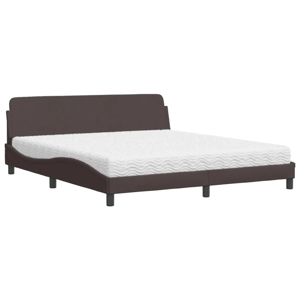 Letto con Materasso Dover Marrone Scuro 180x200cm Tessuto 3208447