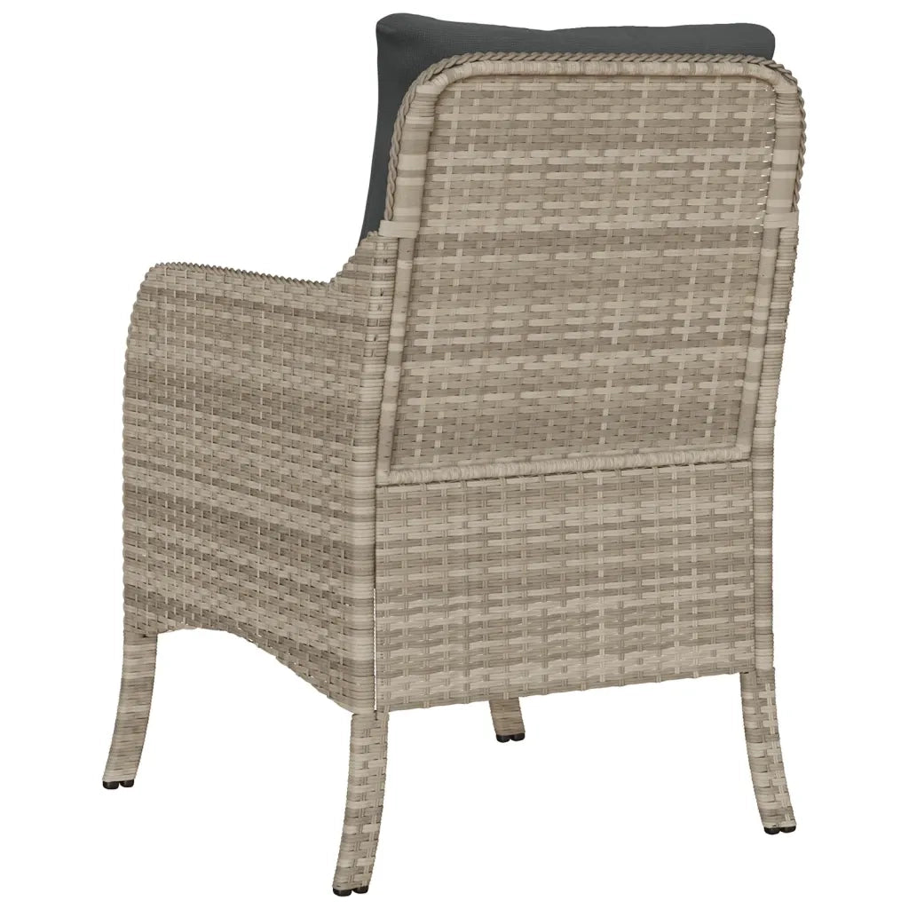 Sedie da Giardino con Cuscini 2 pz | Sedie da Esterno Grigio Chiaro in Polyrattan