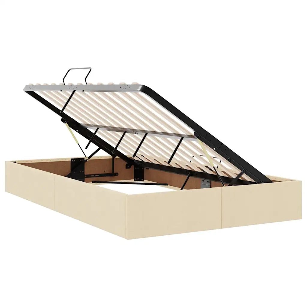 Letto con contenitore e LED Crema 120 x 200 cm Poliestere
