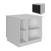 Isola cucina Fame-Line Nero rigato/Bianco 90 cm con cassetto, senza piano di lavoro Vicco