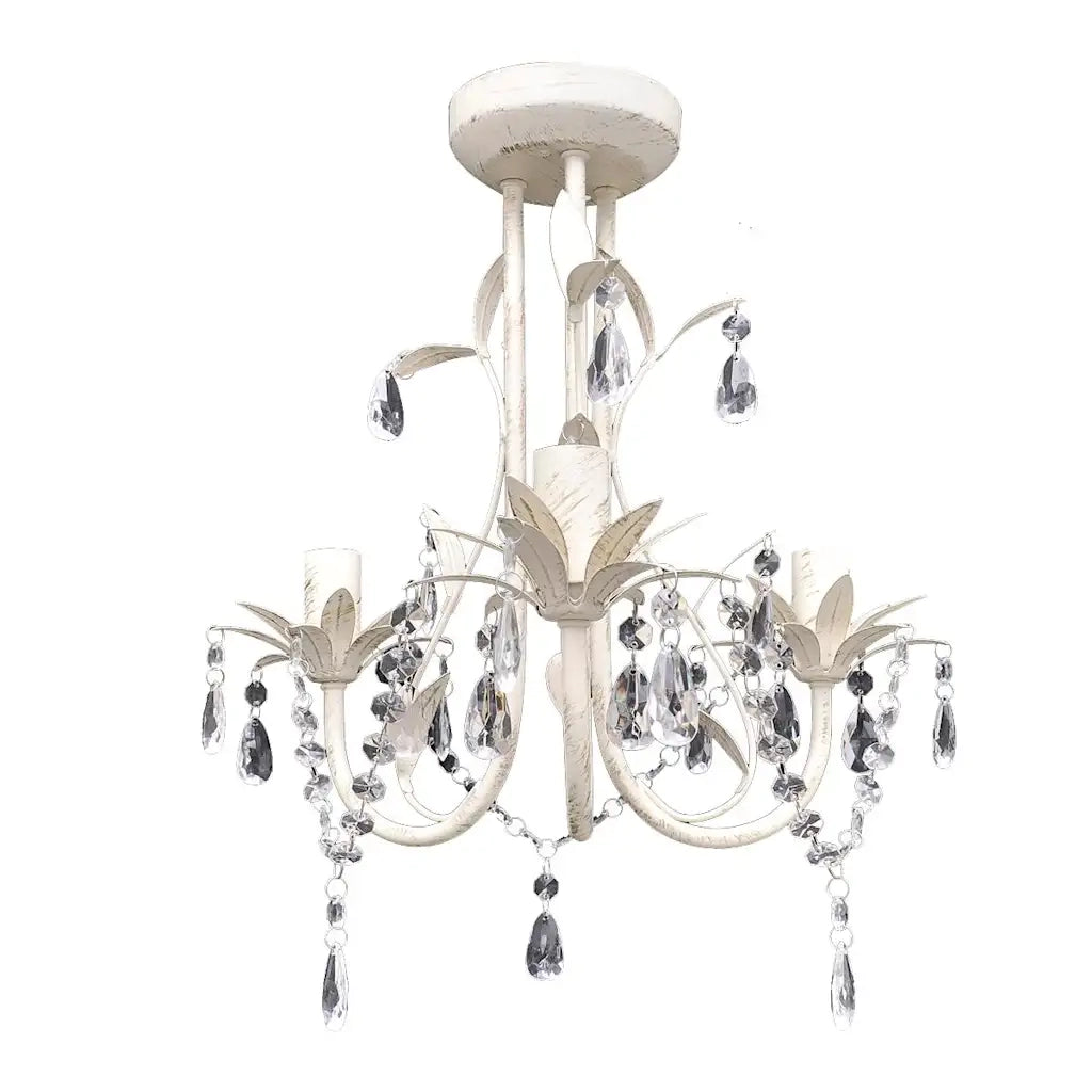 Lampadario da Soffitto Cristallo Elegante Bianco CFW3286949