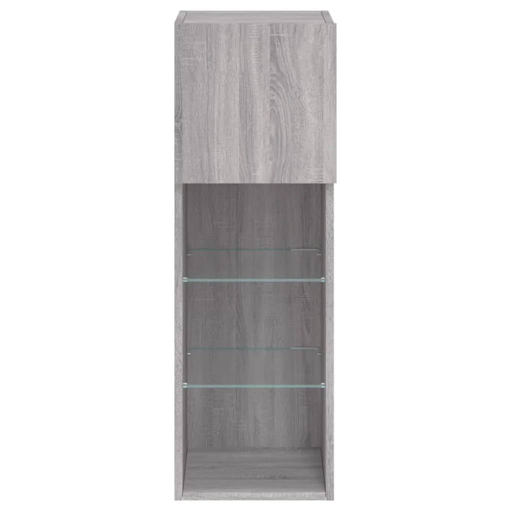 Mobile TV multimediale mensola TV credenza mobile TV sala da pranzo soggiorno camera da letto con luci LED Sonoma 30,5 x 30 x 90 cm grigio 02_0026822