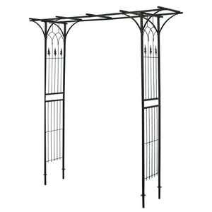 Arco da giardino per rose e piante rampicanti 205x50x208cm acciaio nero