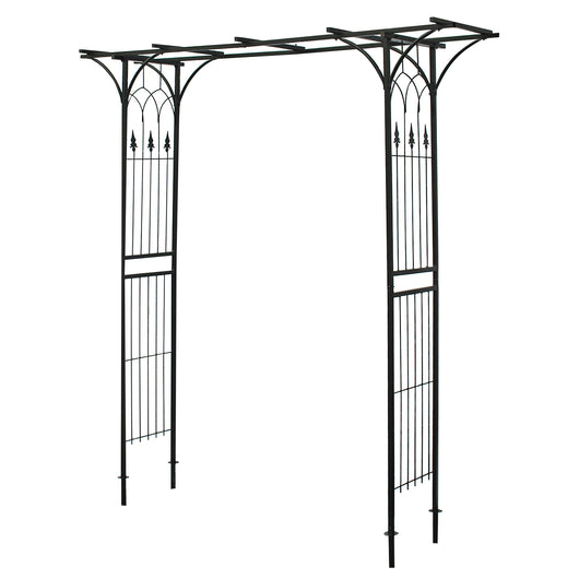 Arco da giardino per rose e piante rampicanti 205x50x208cm acciaio nero