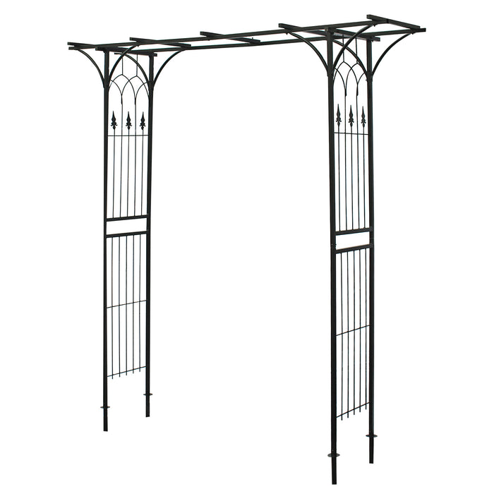 Arco da giardino per rose e piante rampicanti 205x50x208cm acciaio nero