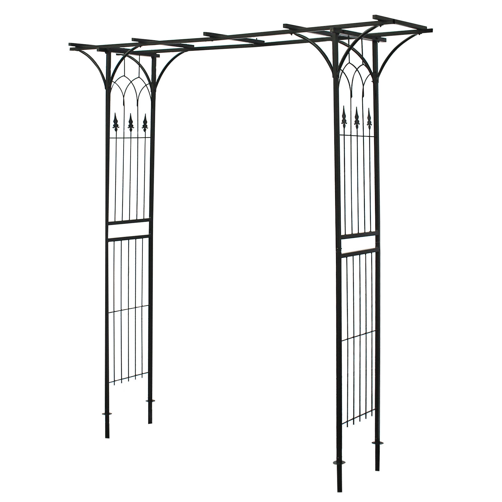 Arco da giardino per rose e piante rampicanti 205x50x208cm acciaio nero