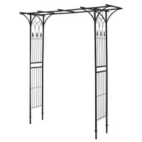 Arco da giardino per rose e piante rampicanti 205x50x208cm acciaio nero