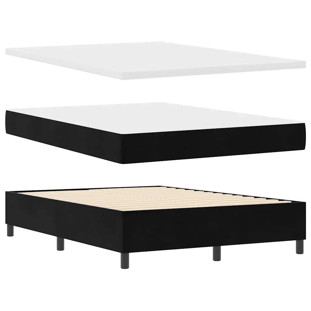 Letto a molle con materasso Nero 160 x 200 cm Velluto 3342070