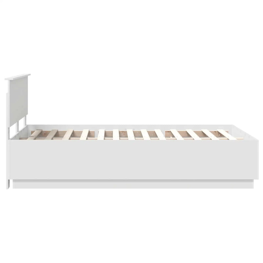 Letto matrimoniale | Letto per adulti | Struttura del letto Bianco 135 x 190 cm Legno multistrato