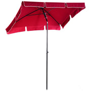 Ombrellone da giardino rettangolare inclinabile ¨C zephmum ¨C rosso 2x1.3m in alluminio e poliestere