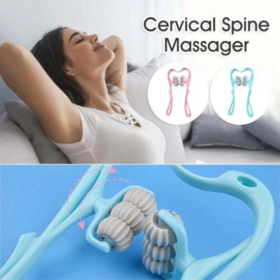 Apparecchio di massaggi per la schiena, rotoli di massaggi, plastica colorata, terapia del punto di attivazione dei muscoli della spalla (rosa)
