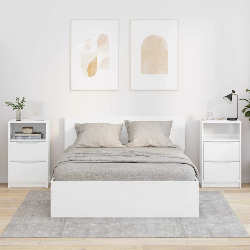 Comodini 2 pcs Bianco Lucido 40 x 30 x 467 cm Legno multistrato