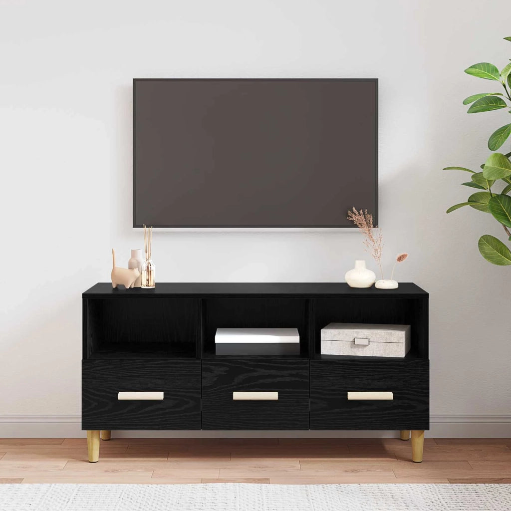 Mobile TV 102 x 36 x 50 cm Rovere Nero Legno ingegnerizzato 8004201