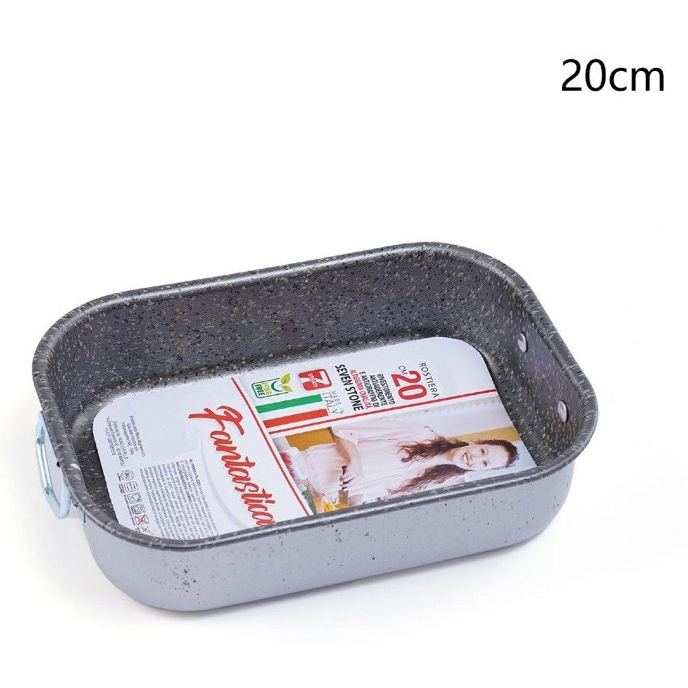 Trade Shop - Rostiera Teglia Rettangolare Con Manici 20cm Rivestimento Antiaderente Antigraffio 056181 -