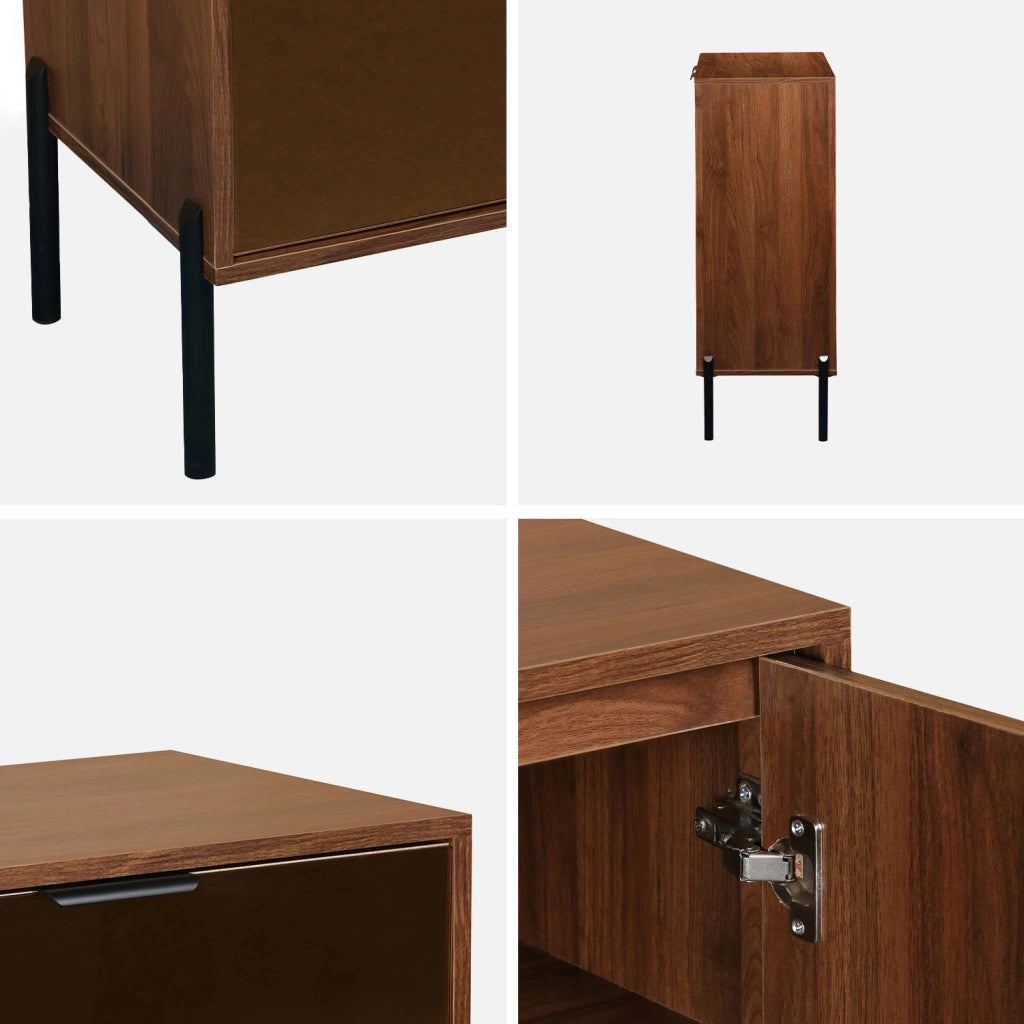 Credenza vintage effetto legno di noce, 83cm, noce