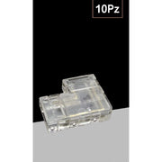 Trade Shop - Kit 10pz Connettore Trasparente Angolare Per Striscia Strip Led 2pin 8mm Cn8mm-l -