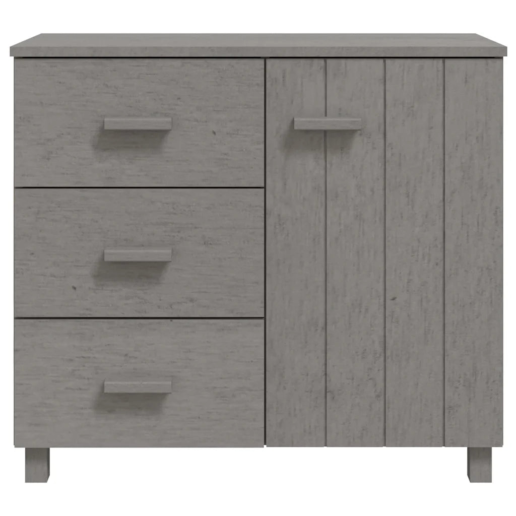 Credenza HAMAR Grigio Chiaro 90x40x80 cm Legno Massello di Pino