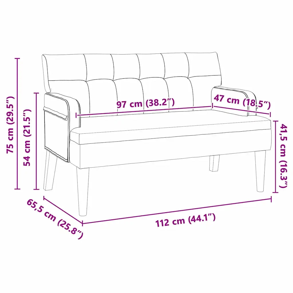 Panca Chesterfield Giallo 112 x 65,5 x 75 cm Velluto CFW2735988