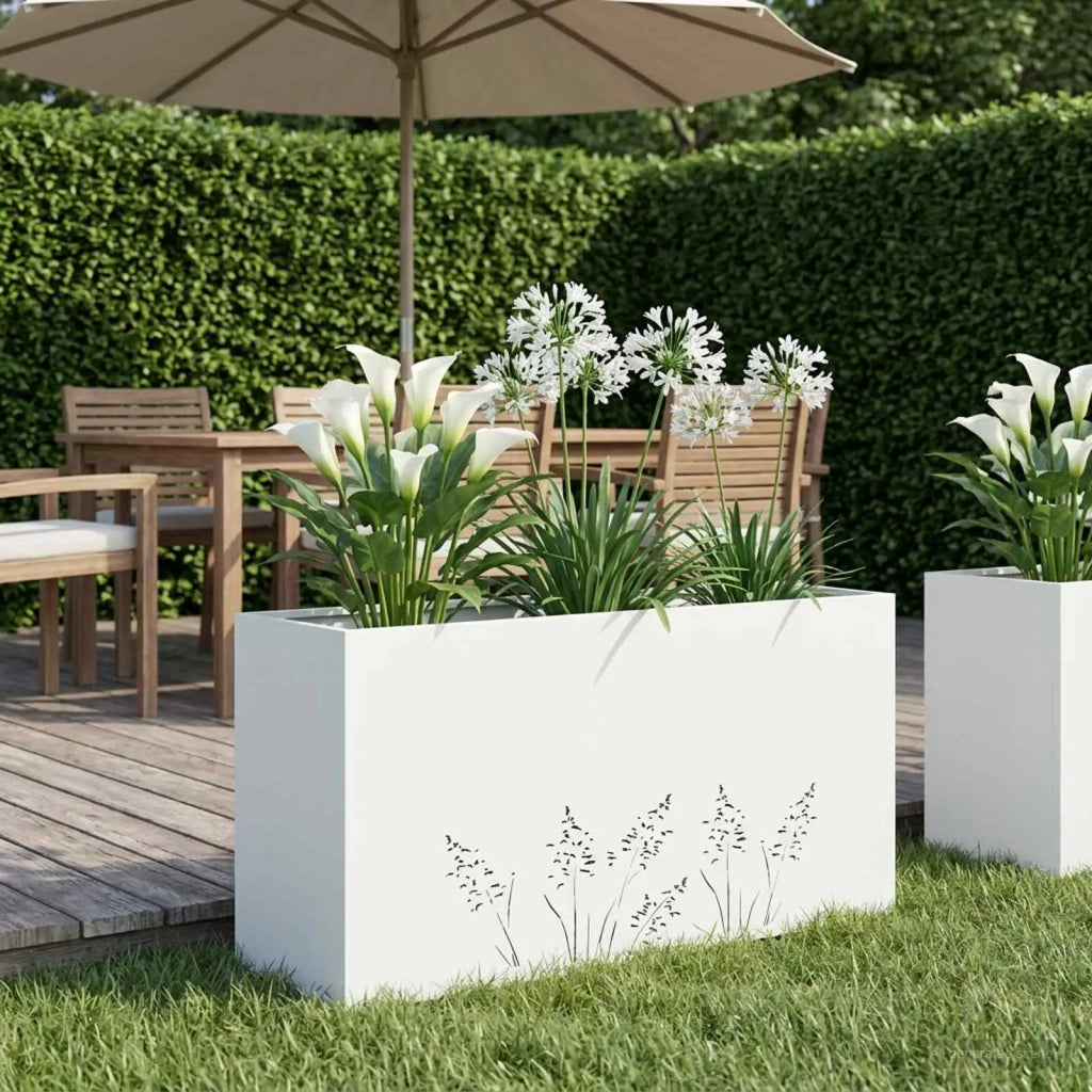 Vaso da giardino Bianco 100 x 20 x 49 cm 8005850