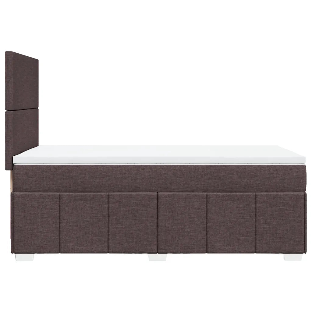 vidaXL Giroletto a Molle con Materasso Marrone Scuro 90x200 cm Tessuto