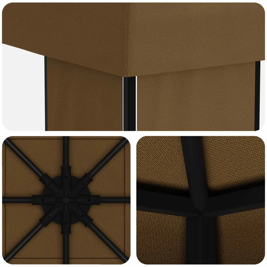 Gazebo 4 × 3 m Tortora Poliestere e Acciaio 190 900378