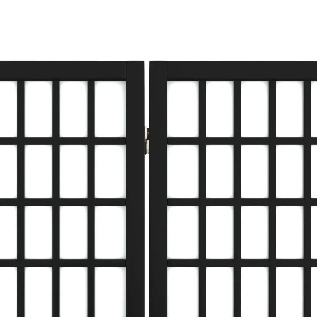 Divisorio Pieghevole 4 Pannelli Stile Giapponese 160x170cm Nero cod mxl 65605
