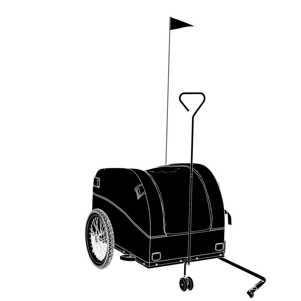 Rimorchio da Bici Nero e Verde 45 kg in Ferro