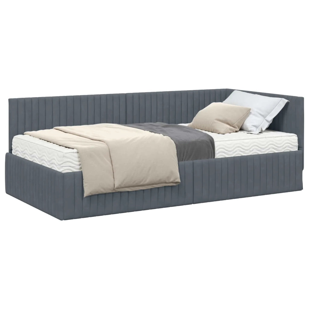 Struttura Letto Angolare con Materasso 2 pz-Giroletto con materasso Grigio Velluto 391711