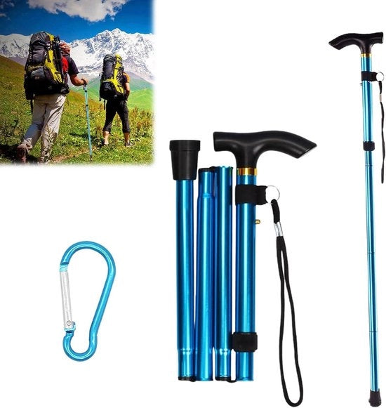 Stecchino da passeggio maneggevole - Asta da passeggio pieghevole in alluminio per anziani