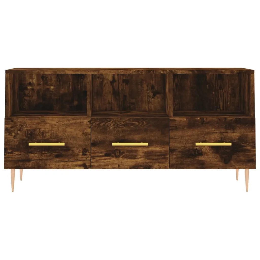 Mobile Porta TV-Mobile per TV-Credenza TV Rovere Fumo 102x36x50 cm in Legno Multistrato 398286