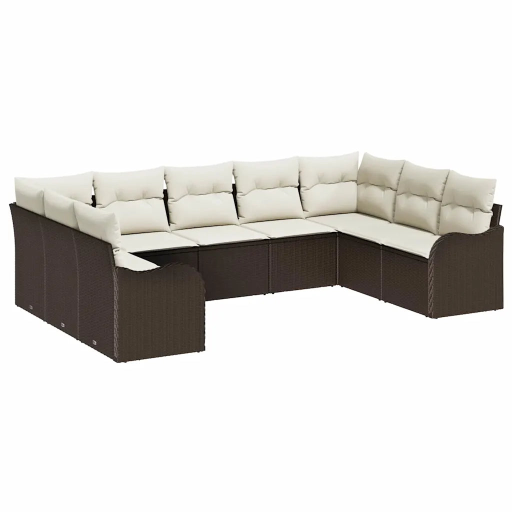 Set Divano da Giardino Marrone polyrattan 3345858